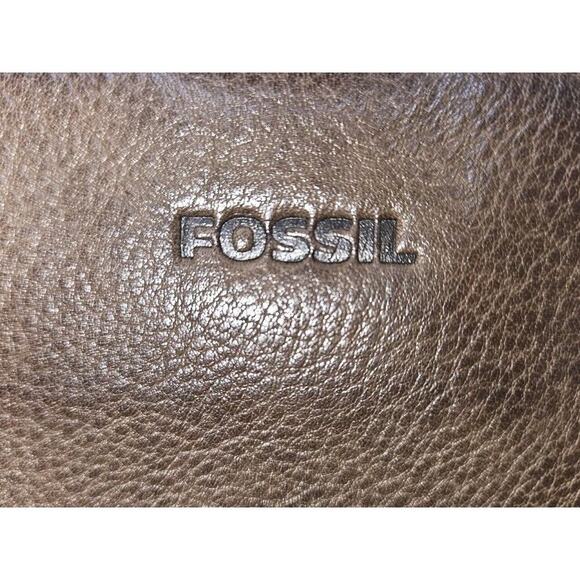 FOSSIL Brown Leather Shoulder Bag Crossbody Organizer Purse Wallet - Picture 4 of 14